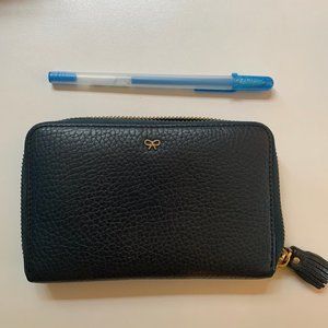 Anya Hindmarch Pebble Leather Navy Zip Wallet